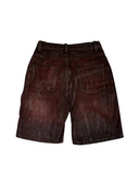 Red Sprayed Waxed Denim Shorts