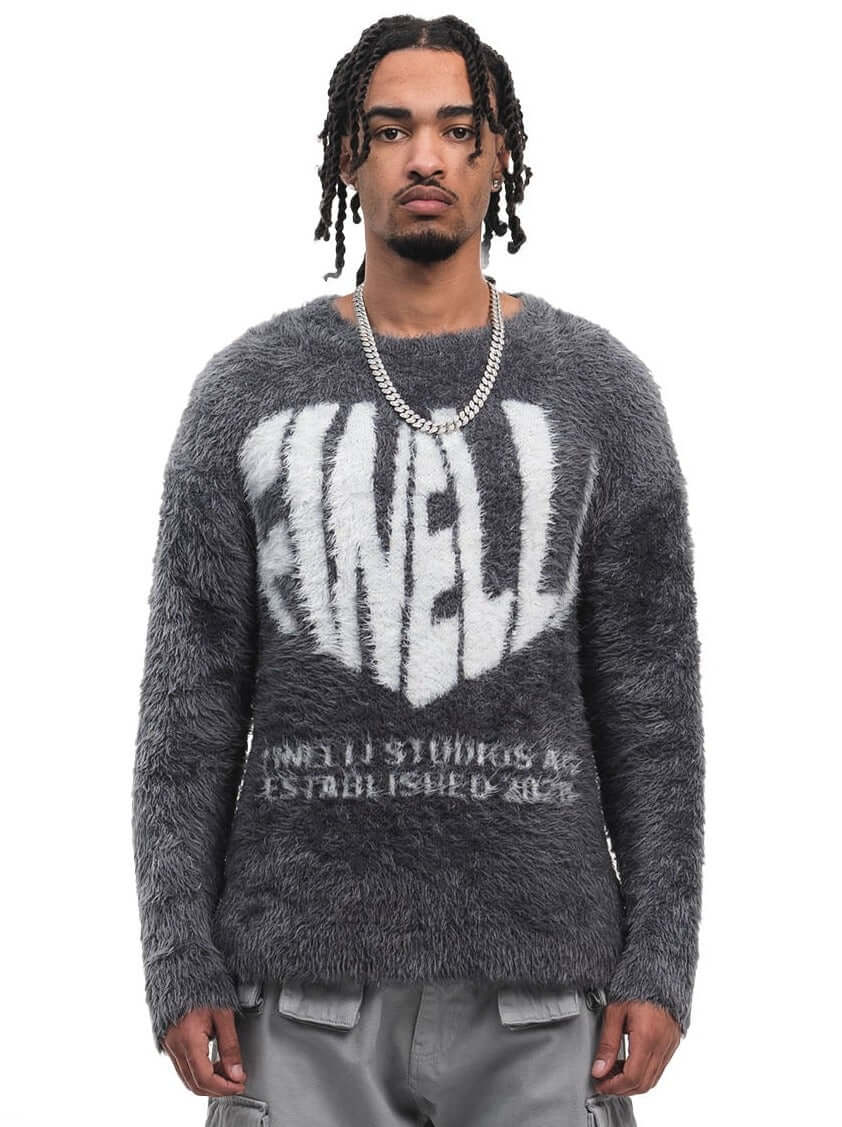 Heart Mohair Sweater – FINELLI knit sweater, back view