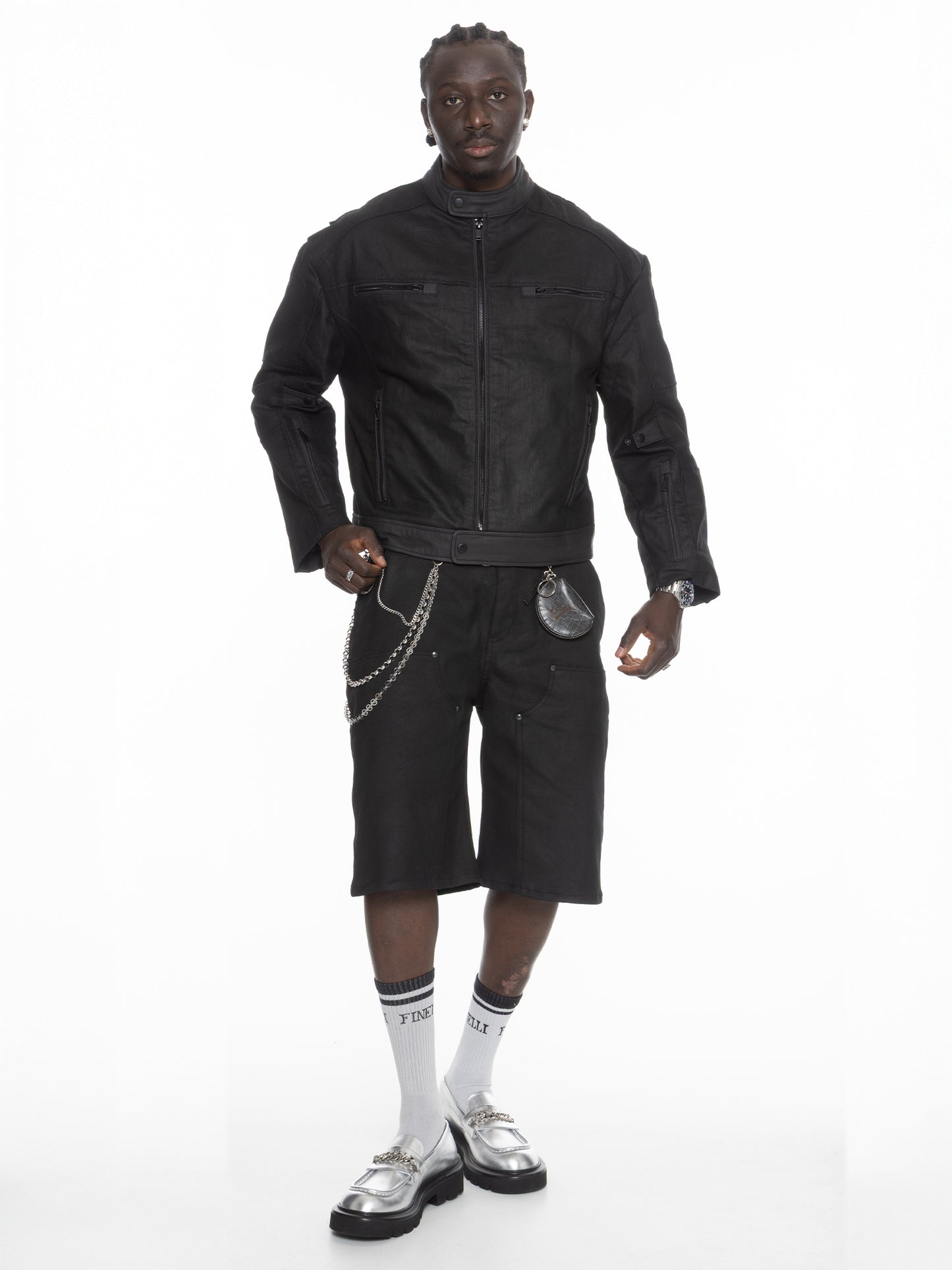 FINELLI Waxed Denim Shorts