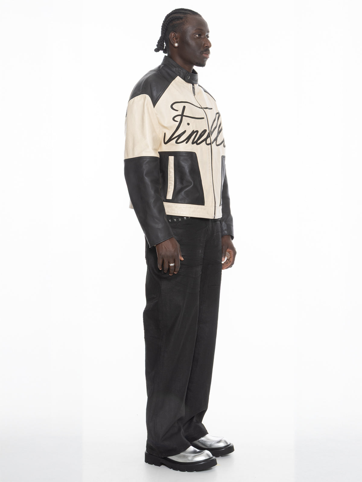 Waxed Denim Pants – FINELLI baggy jeans men, detail 3