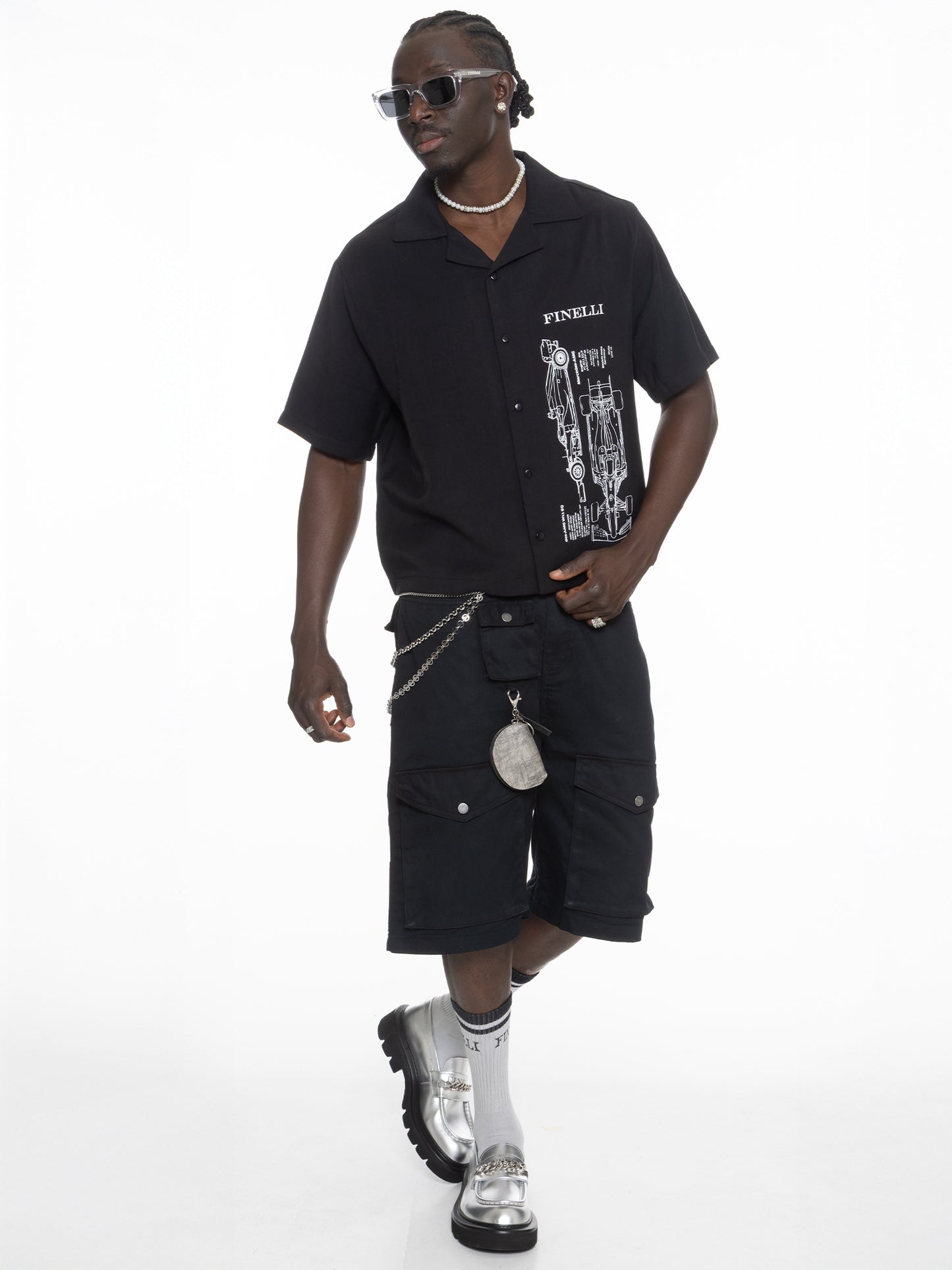 FINELLI Black Cargo Shorts