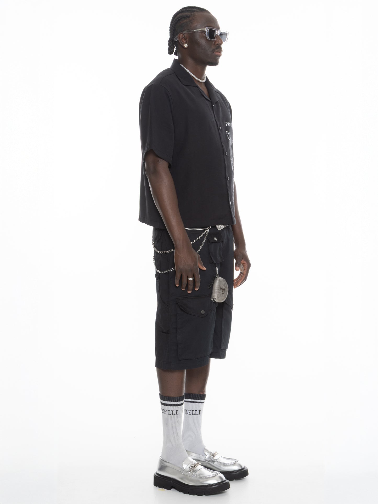 FINELLI Black Cargo Shorts