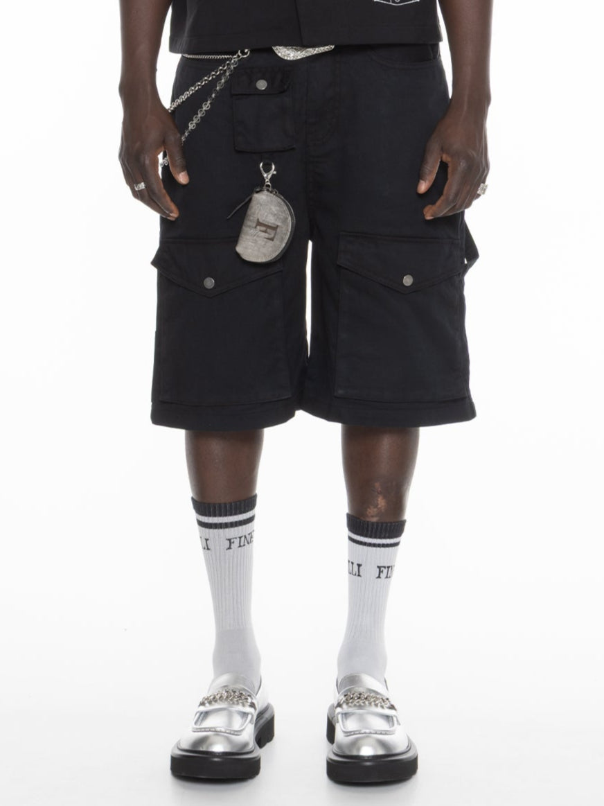 FINELLI Black Cargo Shorts