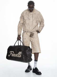 Mud Wash Carpenter Shorts – FINELLI oversized shorts, back view