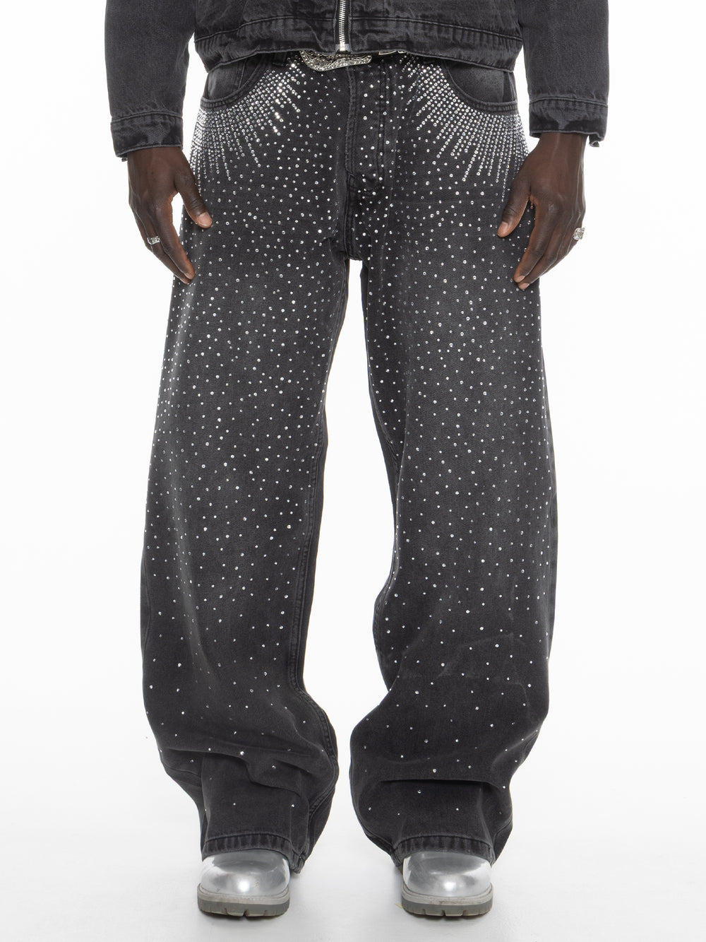 FINELLI Diamond Denim Pants black