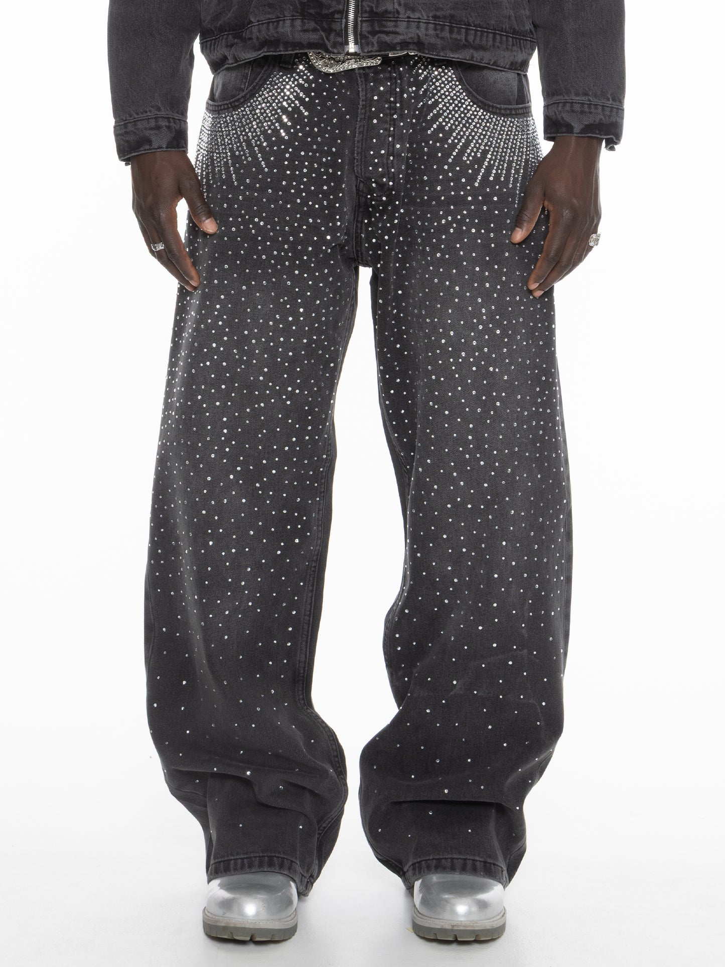 FINELLI Diamond Denim Pants black