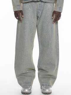 Diamond Denim Pants Tinted – FINELLI baggy jeans men, front view