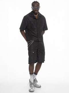 Nylon Cargo Shorts – FINELLI cargo shorts men, back view
