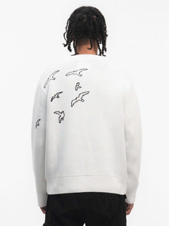 Free Birds Knit Sweater White – FINELLI knit sweater, detail 3